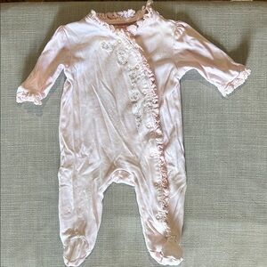 Little Me Light Pink Ruffled Footie
